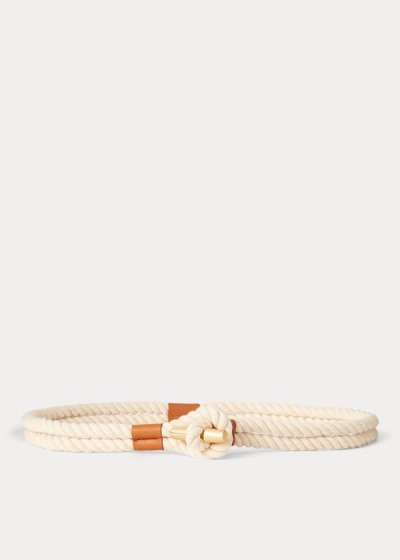 Cinturones Ralph Lauren Mujer Creme / Marrom - Medium Cotton Rope - RMCOA0578